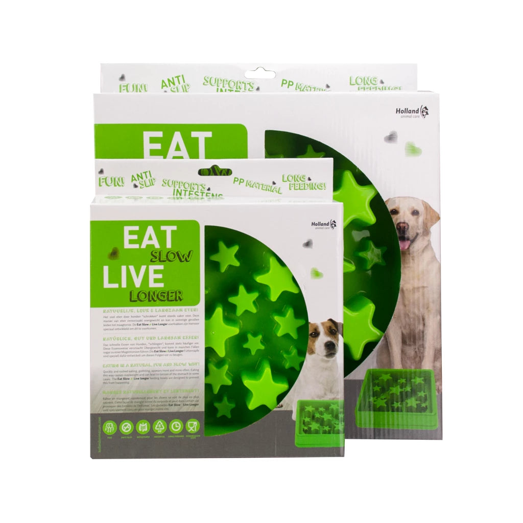 Anti-schrokbak Eat Slow Live Longer Star Groen