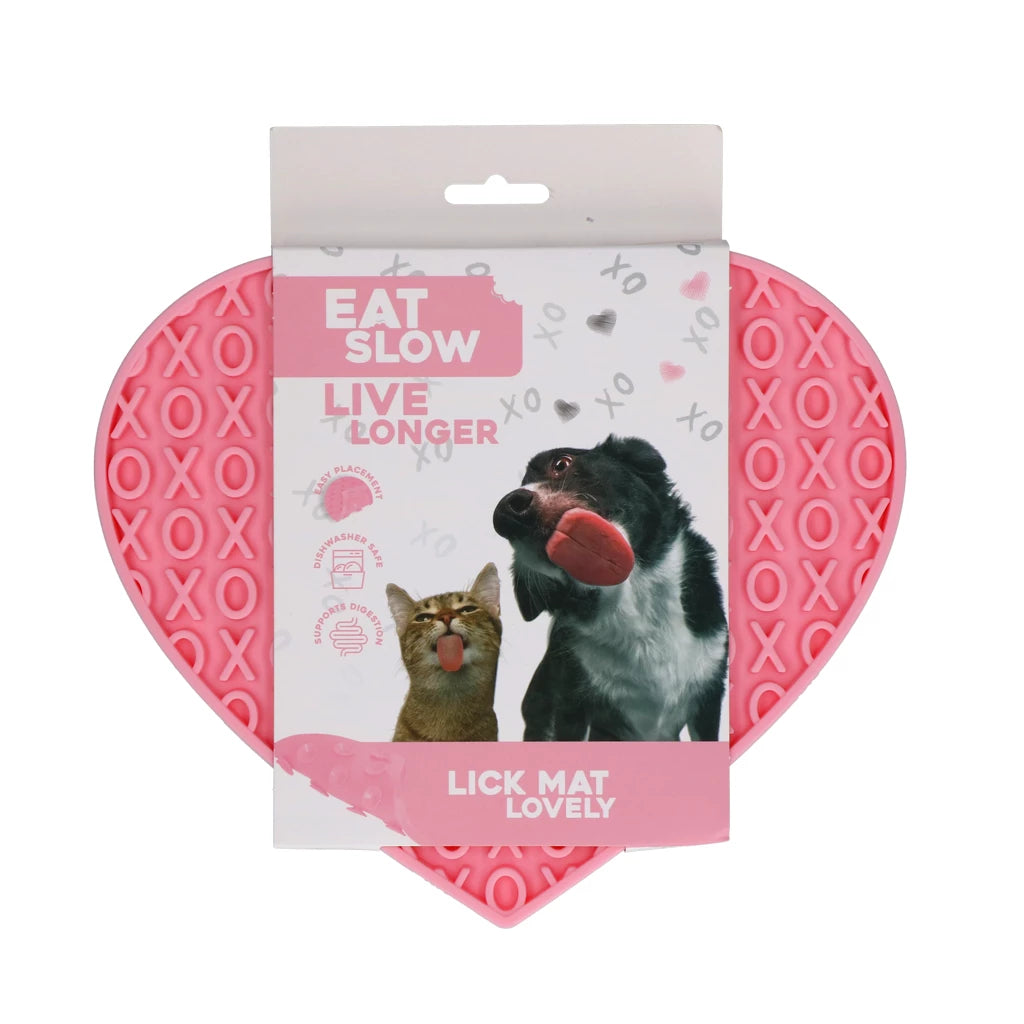 Eat Slow Live Longer Lick Mat Lovely Roze