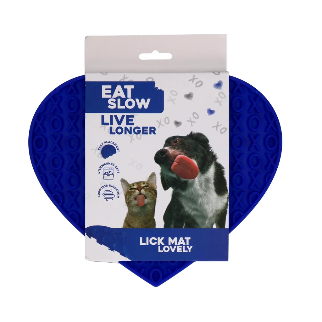 Eat Slow Live Longer Lick Mat Lovely Blauw