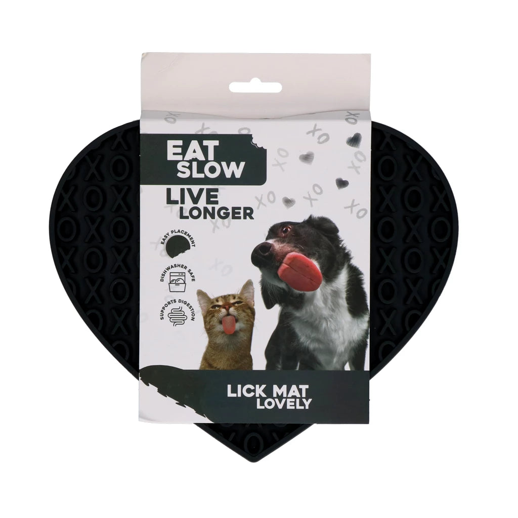 Eat Slow Live Longer Lick Mat Lovely Grijs