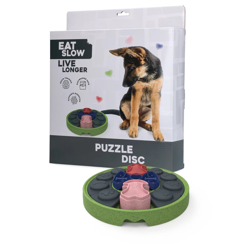 Eat Slow Live Longer Hondenpuzzel Disc