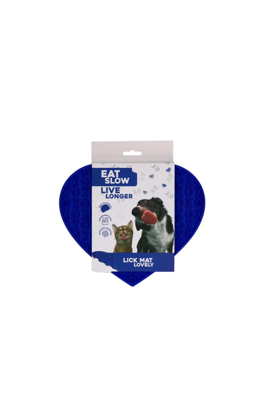 Eat Slow Live Longer Lick Mat Lovely Blauw