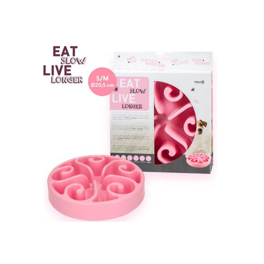 Anti Schrok Voerbak Eat Slow Live Longer Original Roze